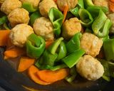 肉だんごとお野菜（ピーマン・人参）の黒酢あん作り方3写真
