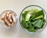 中華風♪チンゲン菜としいたけの卵スープ作り方1写真