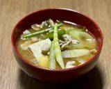 豚汁風具だくさん山菜汁作り方6写真