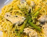 鶏肉とアスパラのクマヨネーズソースパスタ作り方4写真