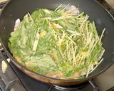 水菜と豚のキムチチーズチヂミ作り方3写真