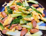 ソーセージと青梗菜と卵のバター醤油炒め作り方7写真
