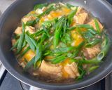 m麺つゆで簡単！厚揚げと豚肉の卵とじ作り方5写真