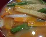 バター風味の人参とさつま揚げとインゲンのお味噌汁作り方6写真
