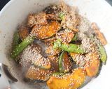 豚肉とかぼちゃのピリ辛ごま炒め作り方11写真