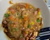 レンジ簡単洋風梅スンドゥブ味炒飯弁当作り方5写真