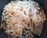 簡単昼食・夕飯!大葉ひき肉茸の和風パスタ作り方6写真