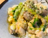 鶏肉と長ネギのあまから親子丼作り方4写真