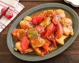 やみつき！鶏肉とトマトのガリバタ炒め作り方6写真