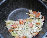 梅干しウィンナー炒飯たくあん入り♪作り方3写真
