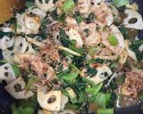 給食の「れんこんのおかか炒め」♡小松菜も作り方5写真