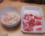 冷凍えびいかミックスに豚肉+で海鮮中華丼作り方1写真