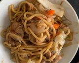 お一人様☆市販の焼きそばレモンごま隠し味作り方1写真