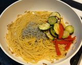 しそたっぷり♡夏野菜としらすのワンポットパスタ作り方4写真