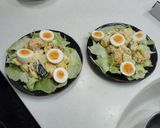 カボチャとポテトの玉子乗せサラダ作り方6写真
