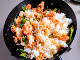 絹さやと豚ロース肉の混ぜごはん