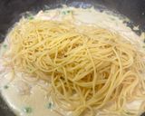 鶏肉と枝豆の豆乳スープパスタ☆作り方3写真