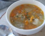 具だくさん！人参ともち麦の鶏スープ作り方8写真