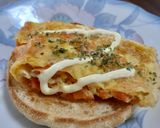 鮭入り薄焼き玉子のトーストマフィン作り方7写真