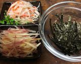 簡単🍣みょうがとカニカマ塩昆布の混ぜ寿司作り方4写真