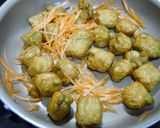 簡単!かぼちゃと枝豆天の甘辛炒め作り方2写真