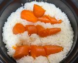 米と酒の蒸気で蒸す極上にんじんご飯作り方3写真