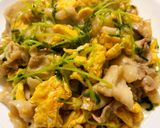 豚ばら肉と豆苗と卵のオイスターソース炒め作り方9写真