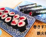子供も作れる巻きす不要鉄火巻（細巻）作り方5写真