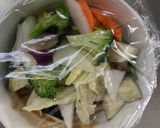 肉無チクワクリーミー梅トマト味野菜炒め作り方11写真