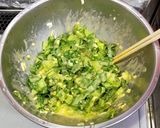 小松菜と豚ひき肉のお好み焼き作り方3写真