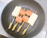 鮭と豆腐の串焼き♪柚子味噌がけ作り方4写真
