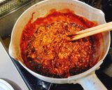 ☆肉味噌を入れて食べるつけうどん美味♬作り方1写真
