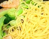 簡単パスタ　海老ブロッコリー作り方3写真