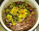 たんぽぽの卵とじ+つくし=春の野草作り方2写真