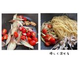 秋の味覚!サンマと茗荷のペペロンチーノ作り方3写真