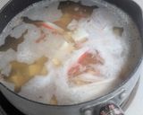 豆腐とカニカマとかきたまの生姜スープ作り方3写真