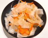 簡単！ひらひら大根と豚肉の蒸ししゃぶ作り方3写真