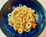 節約爆弾！えびチャーハンのちくわナムル！作り方5写真