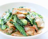 旨味たっぷり【豚と油麦菜のオイスター炒め作り方7写真