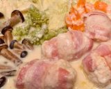 鶏ベーコンロールのクリーム鍋作り方4写真