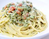 【ベーコンとトマトのジェノベーゼパスタ】作り方6写真