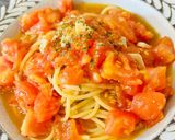 夏野菜★トマトとアンチョビのオイルパスタ作り方5写真