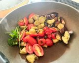 鯖缶と茄子🍆トマト🍅のシチリア風パスタ🎵作り方6写真