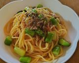 アスパラのバター焼きとなめ茸のパスタ作り方7写真