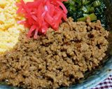 がっつり!肉感あふれるごちそう三色丼作り方7写真