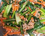 小松菜のひき肉炒め作り方6写真