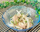 鯖缶とスプラウトの香ばし白ごまポン酢和え作り方4写真