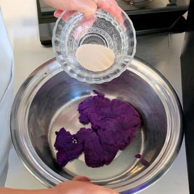 紫芋カステラ|紫芋粉末を使った工程写真:工程3