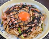 簡単♡卵で激うま♡醤油香る和風パスタ作り方6写真