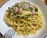 鮭フレークでワンパンクリームパスタ作り方7写真